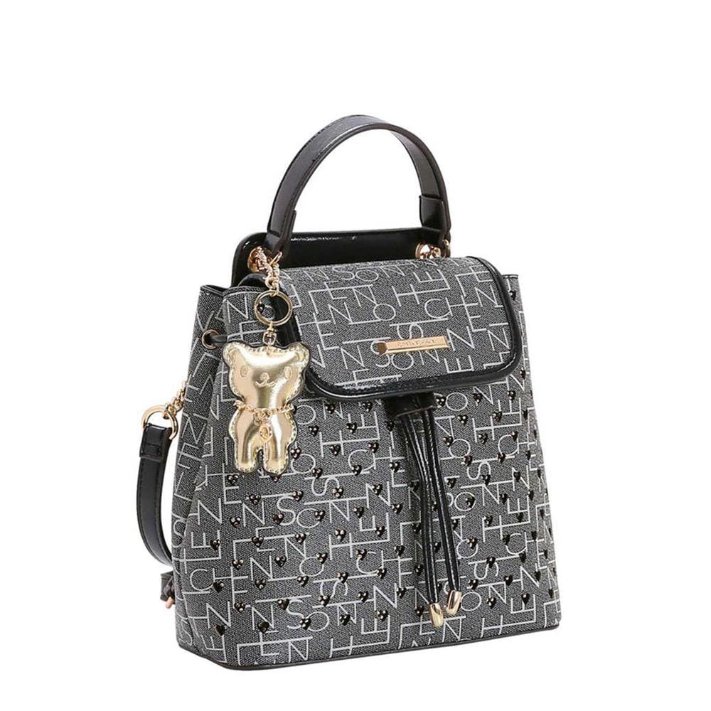 Bolsa Mochila 2Em1 Feminina Chenson 83818 Monograma Strass