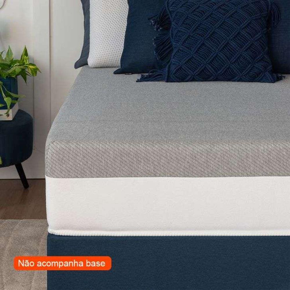 colchão queen guldi dream mola ensacada (30x159x198) com 2 travesseiros guldi dream cinza e branco