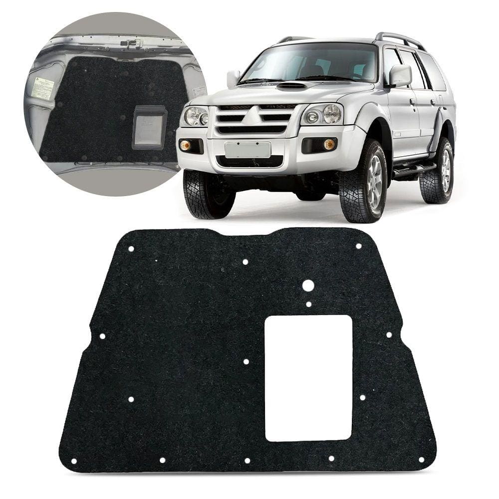 Forro Capô Manta Acústica L200 Pajero Sport Savana Outdoor 2003 a 2012 Antirruído Isolante com Presilha Grud Gtc 5458