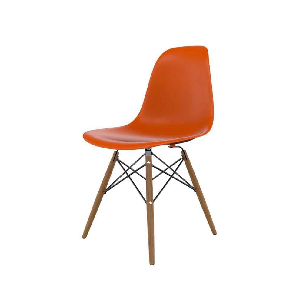 cadeira eames terracota e madeira