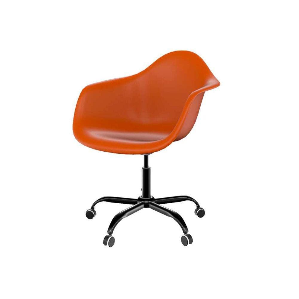 cadeira eames arm e terracota e preta