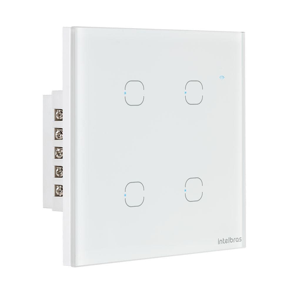 Interruptor Inteligente Branco 4 Teclas Alexa Intelbras