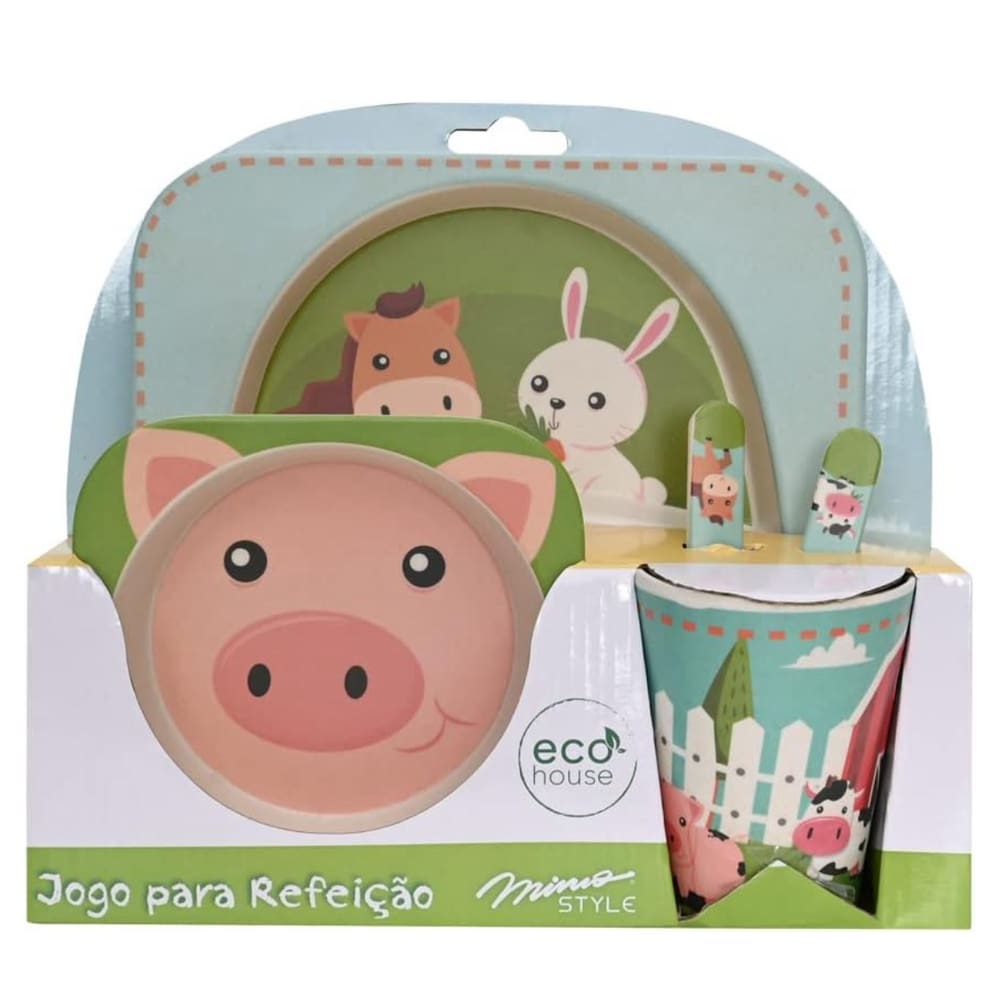 Jogo para Refeição Infantil Eco-friendly Safari Mimo Style Colorido