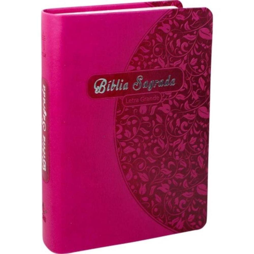 Biblia Sagrada Letra Grande - Couro Sintetico Pink