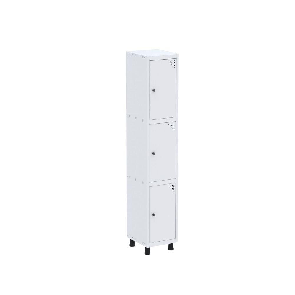 Armário Roupeiro 3 Portas Aço MGRP 501/3 Branco