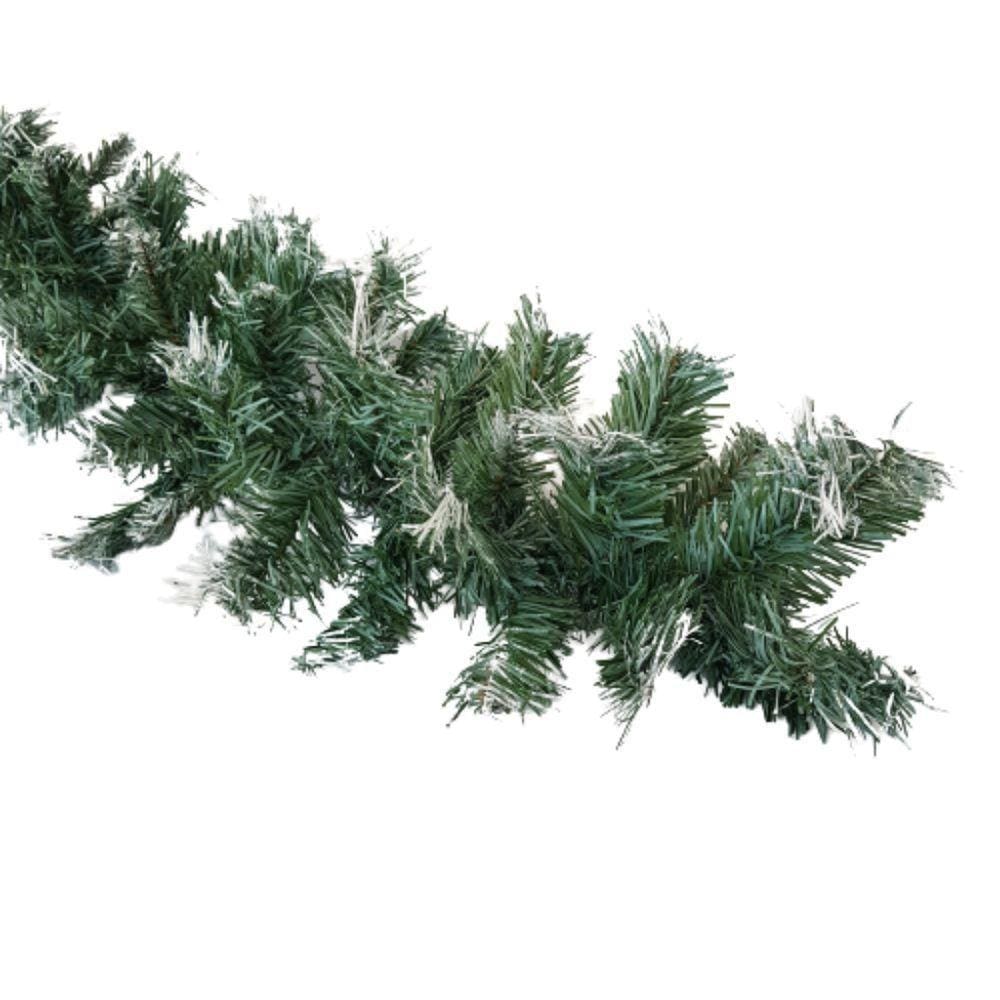 Festão Verde Com Nevado Em Pvc 2,70m