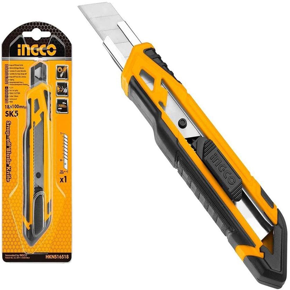 Estilete Emborrachado Ingco Lamina 18mm X 100mm HKNS16518