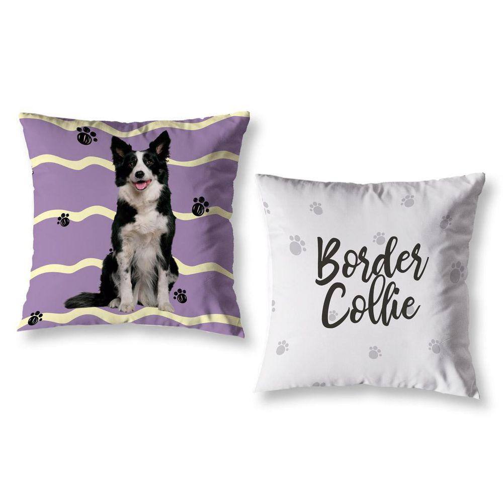 Kit 2 Almofadas Cheias 40Cm X 40Cm Estampadas Border Collie
