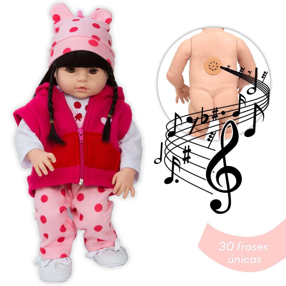 Bebê Reborn Silicone Boneca Mariana Delicada 48 cm 