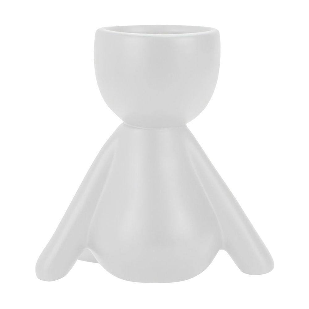 Vaso Decorativo Bravadecor Bob Robert Planta Em Cerâmica Branco