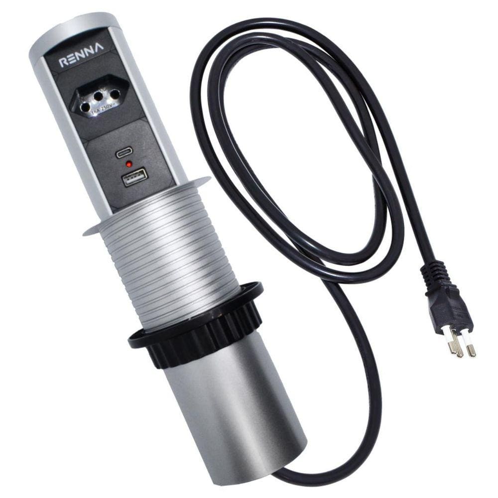 Torre Tomada Automática 1 Tomada 2 Usb Carregamento Wireless