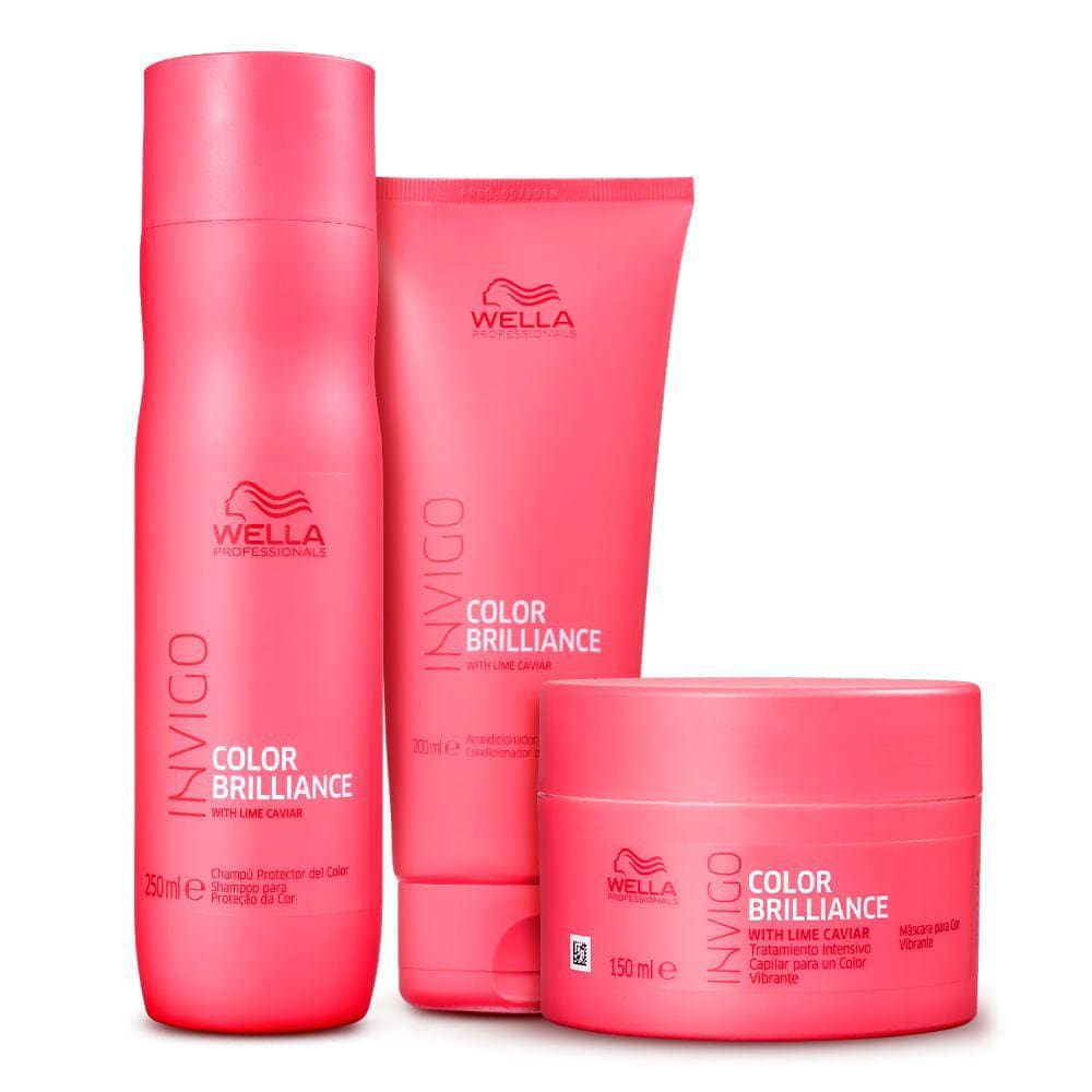 Kit Shampoo Condiconador e Máscara Wella Invigo Color Brilliance