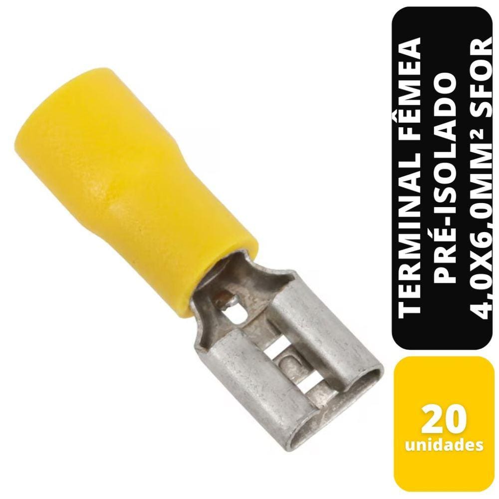 Kit C/20 Terminal Fêmea Pré-Isolado (AM) 4,0X6,0mm² Sfor