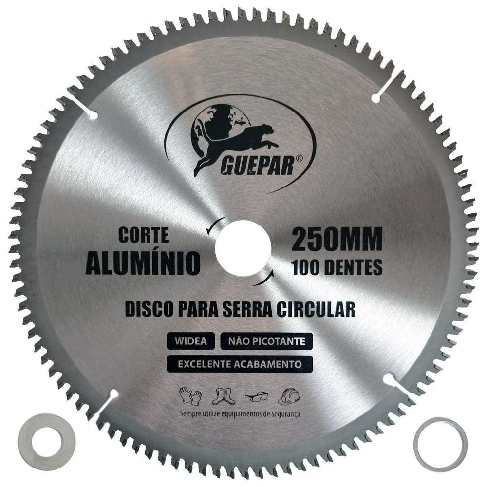 Disco Lâmina De Serra Circular 250Mm Alumínio 100 Dentes