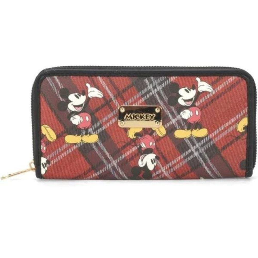 Carteira Feminina Mickey Xadrez Vermelho
