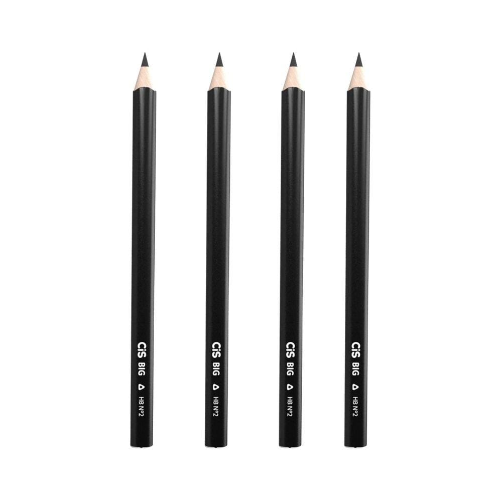 Kit Lapis Preto Trinagular Mina Resistente HB Nº 2 Big Cis