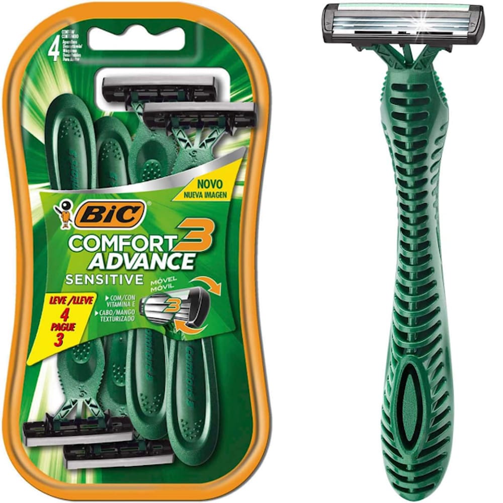 Aparelho De Barbear Comfort 3 Advance Sensitive Verde Bic