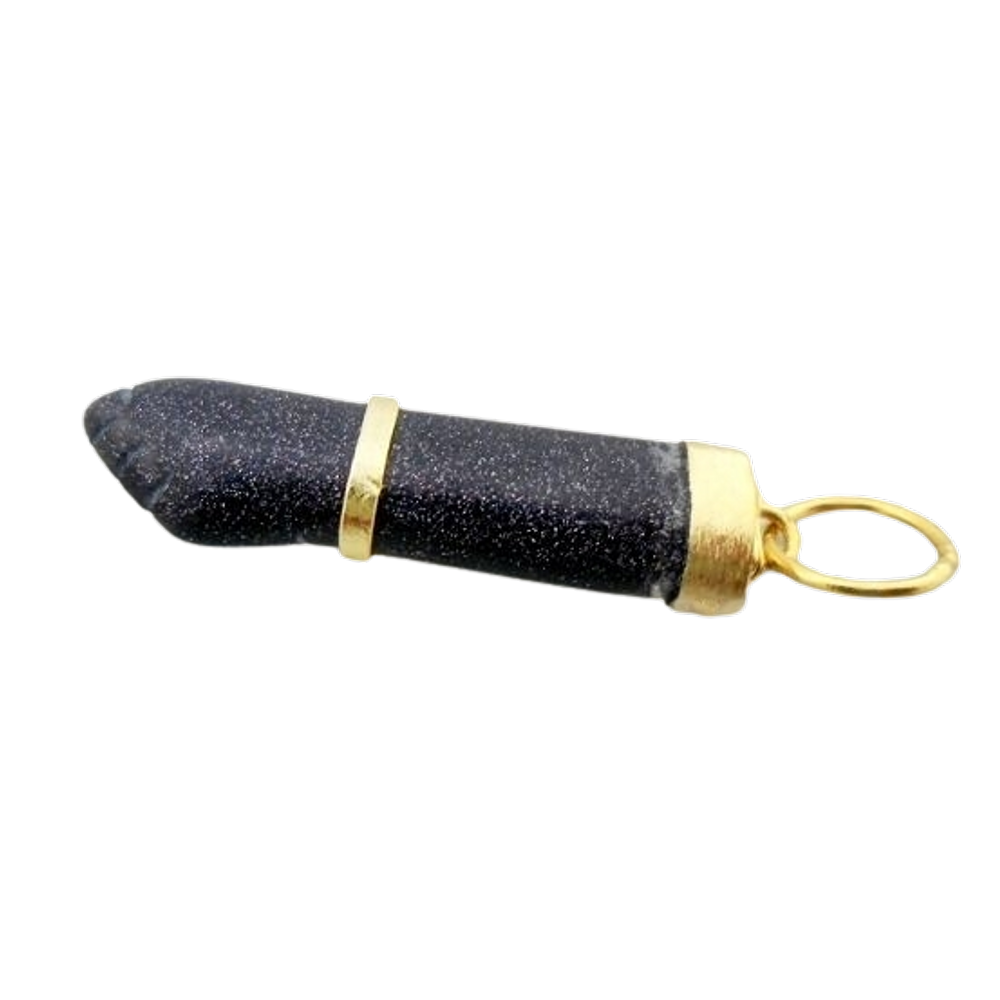 Colar Figa Pedra Estrela Azul Montagem No Envolto Dourado