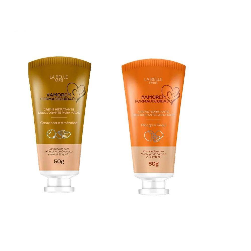 La belle kit Creme Para Mãos Hidratante Castanhas e Manga