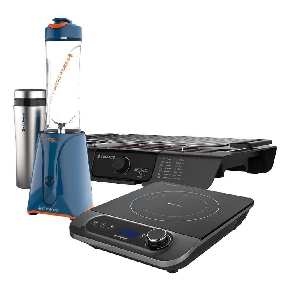 Kit Cadence Churrasqueira - Cooktop E Blender Zoop Sport - 220v 220v