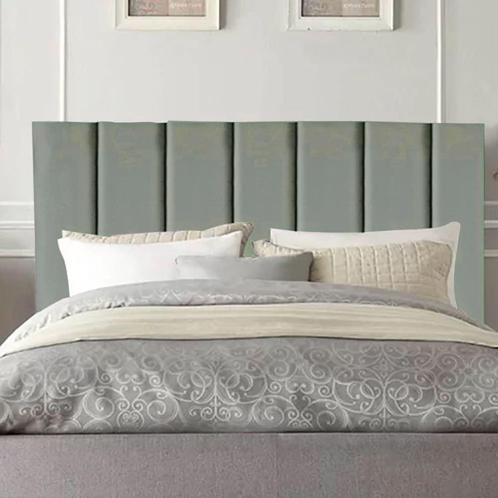 Cabeceira Estofada Cama Box Casal 1,60m Carla Suede Cinza