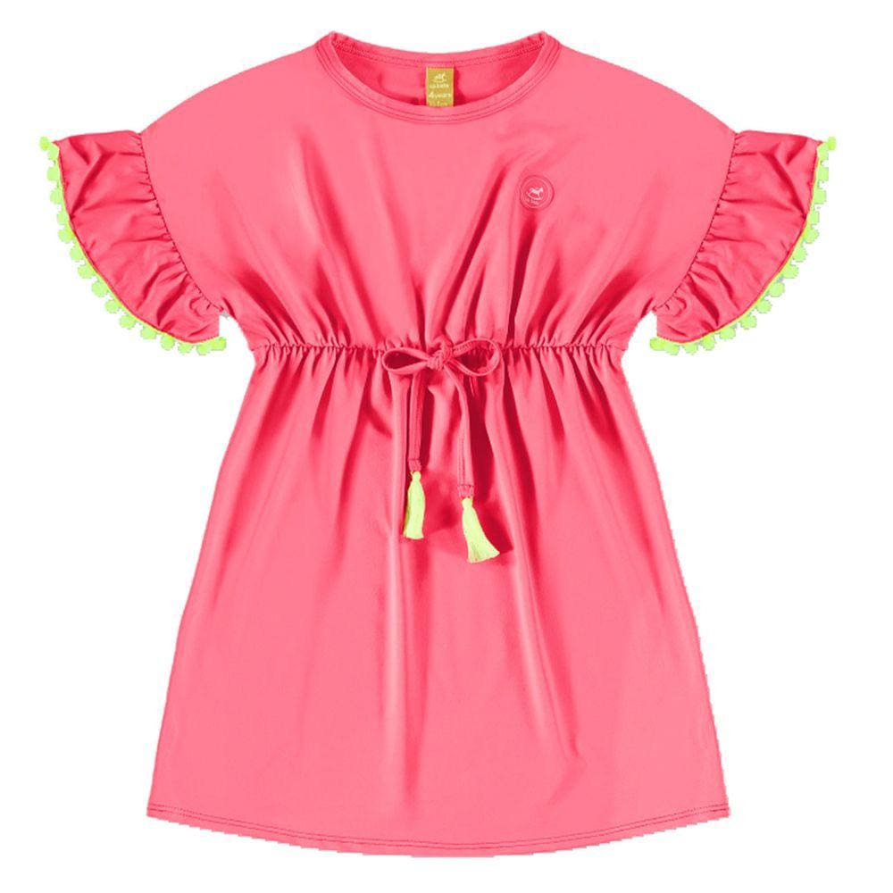 Saída de Praia Infantil Proteção UV Pink Flúor Up Baby