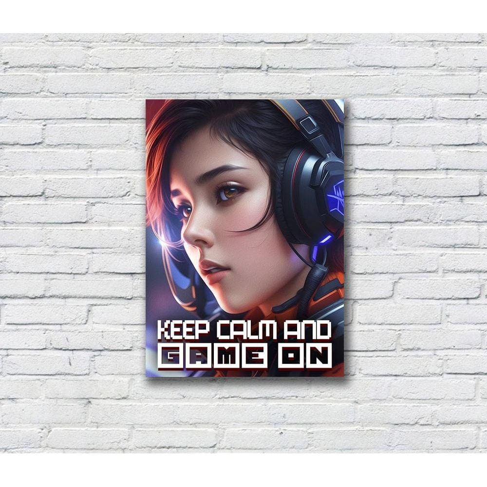 Quadro/Placa Decorativa Gamer MDF 20x28 Keep Calm Game On