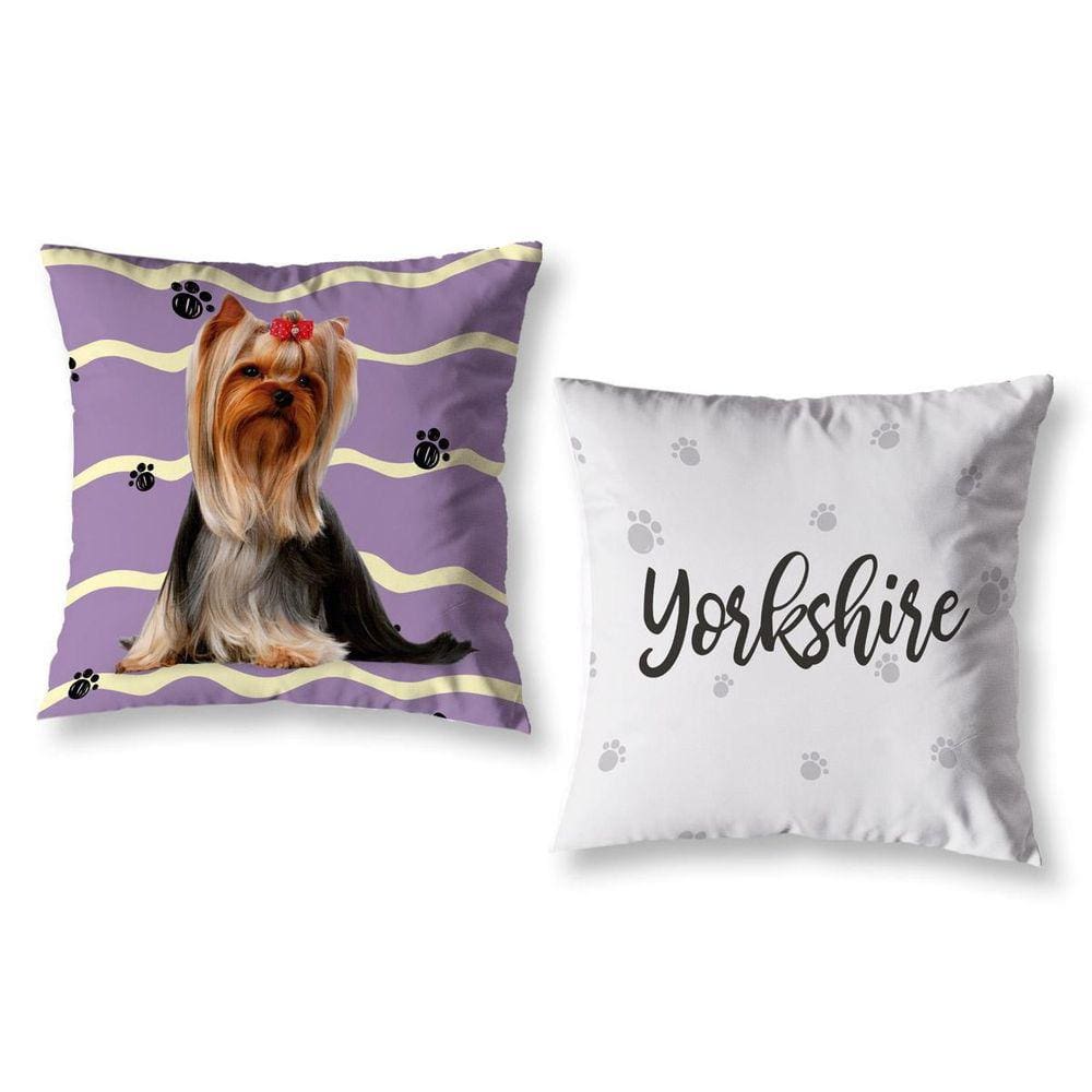 Kit 2 Almofadas Cheias 40Cm X 40Cm Estampadas Yorkshire