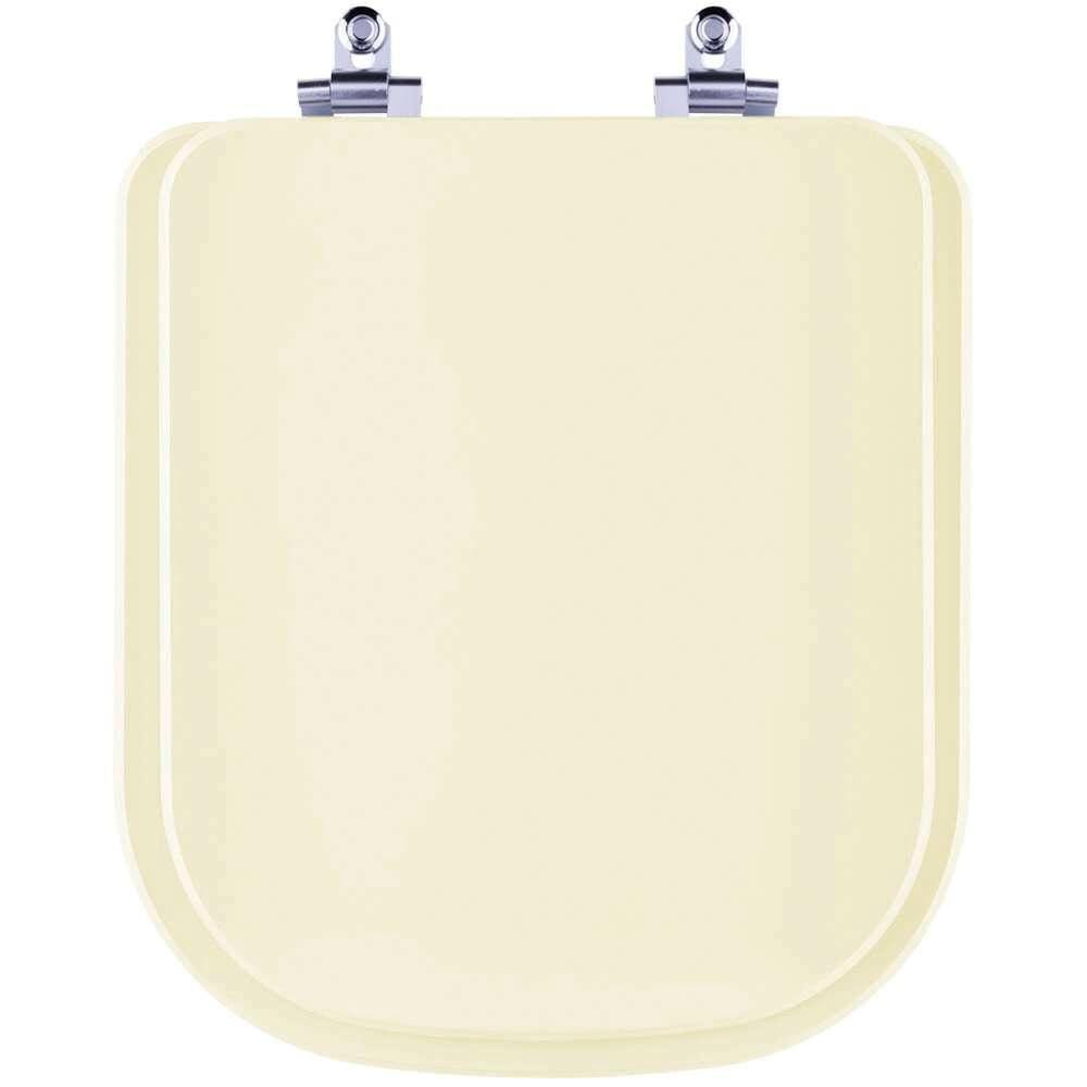 Assento Sanitário Laqueado Soft Close Quadra Creme (Bege) para vaso Deca