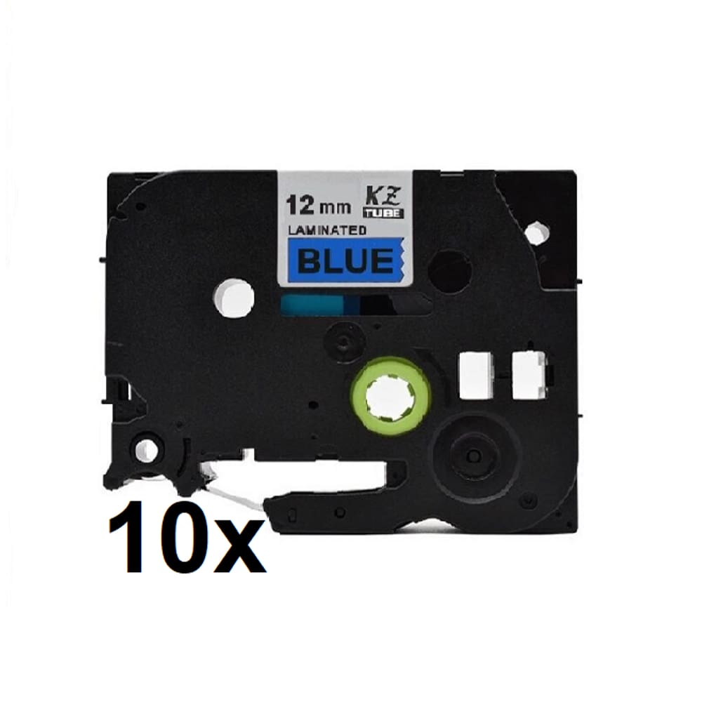 Kit 10 Fitas Compatível Brother Tz 531 Azul Letra Preta 12mm