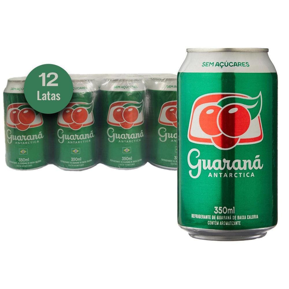 Refrigerante Guaraná Antarctica Zero Lata 350Ml 12 Latas