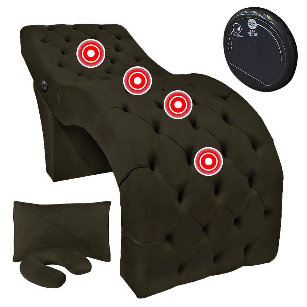 Maca Mesa Profissional com Vibroterapia Massagem Clínica Veludo Marrom SOFA STORE
