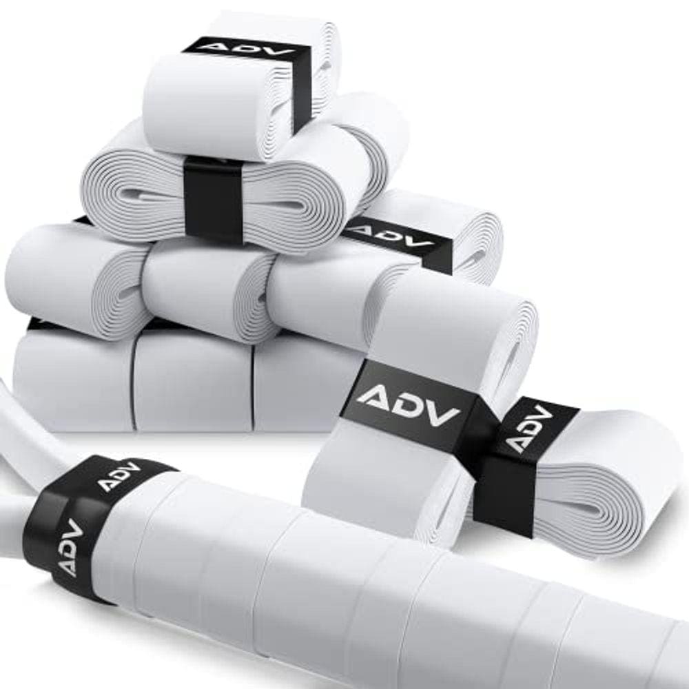 Overgrip para Raquete de Tênis Absorve Suor, Pacote de 12 ou 30, Branco