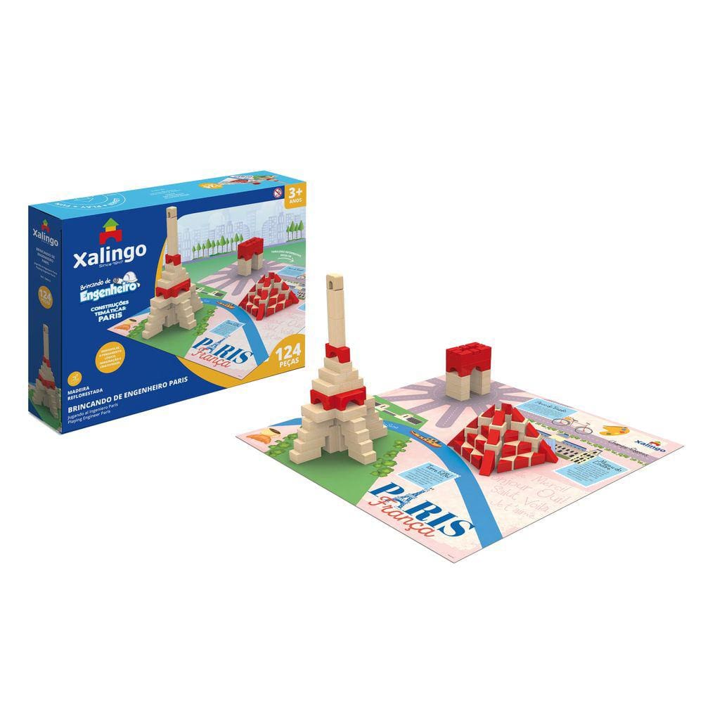 Brincando De Engenheiro Blocos De Montar Paris 124 Peças Xalingo