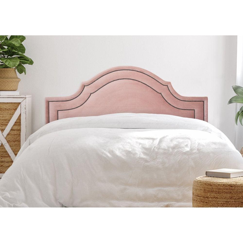 Cabeceira Queen Estofada para Cama Box com Tachas 160x60cm Provençal Luxo Dupla Rosê/Fumê
