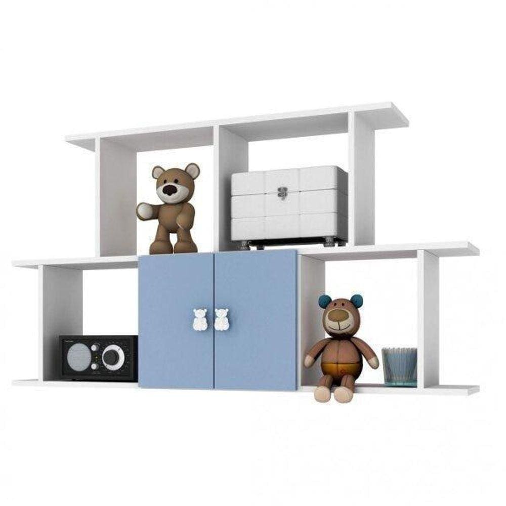 Nicho Retangular 2 Portas 230 Móveis Percasa Branco/Azul