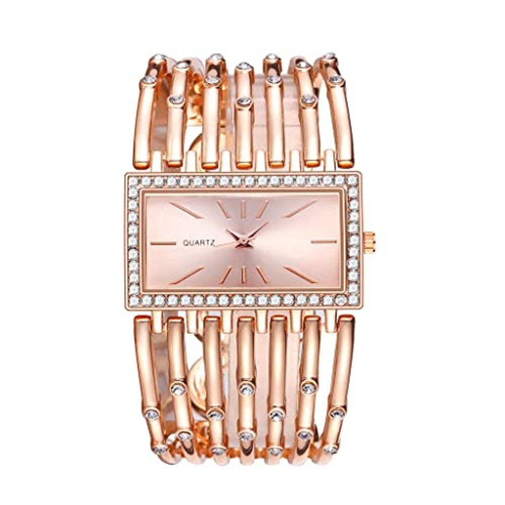Relógio Feminino de Luxo Analógico Quartz Retangular com Bracelete de Moda