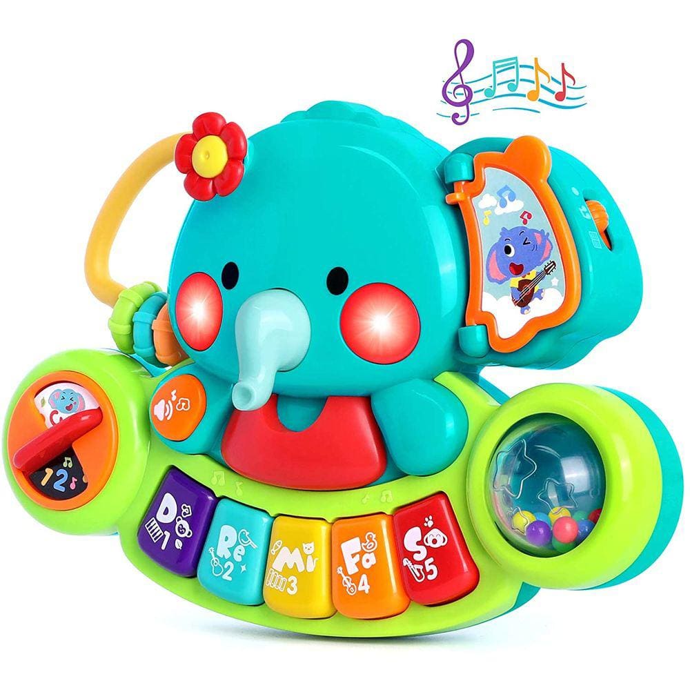 Piano Bebê Elefante Luz Música 6-12 Meses