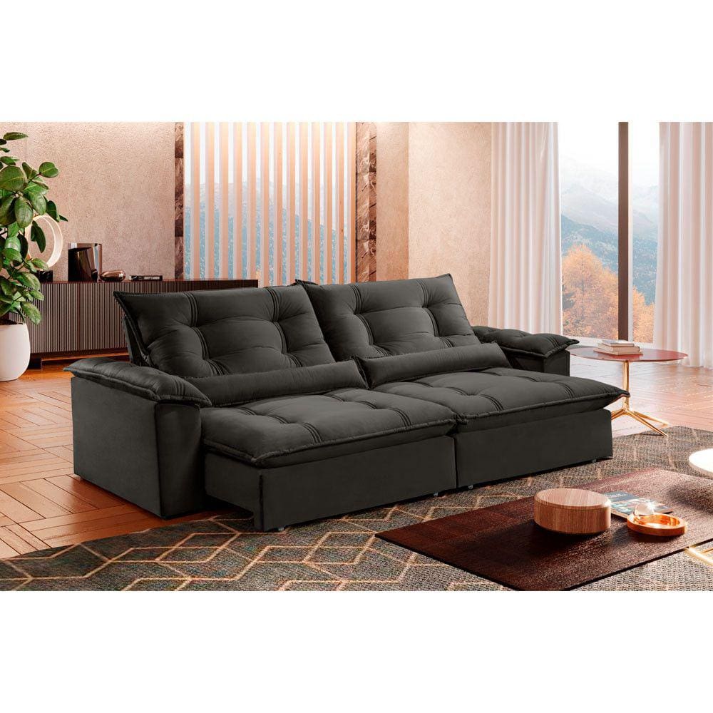 Sofá Retrátil e Reclinável Apolo 2,10m 03 Lugares Mola Ensacada TXR