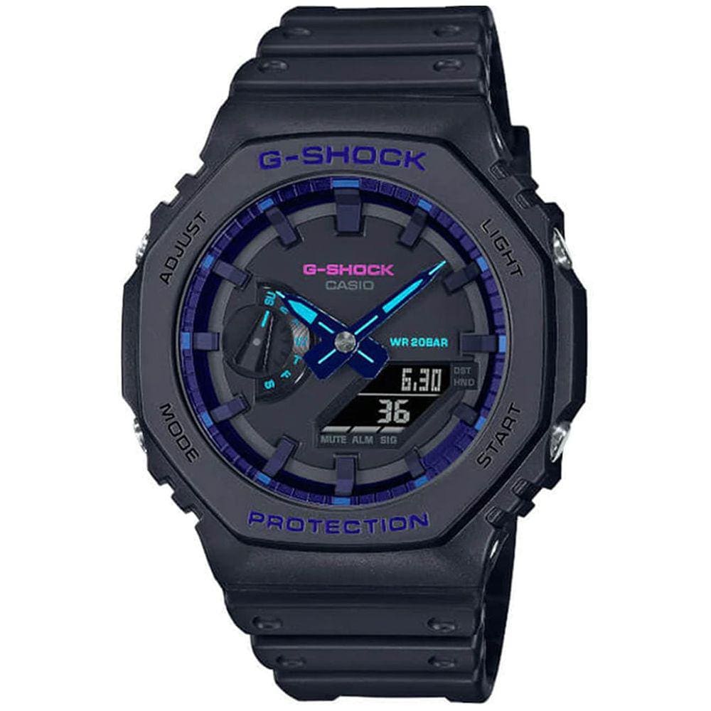 Relógio CASIO G-SHOCK unissex anadigi preto GA-2100VB-1ADR