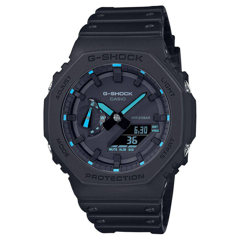 Relógio CASIO G-SHOCK unissex anadigi azul GA-2100-1A2DR