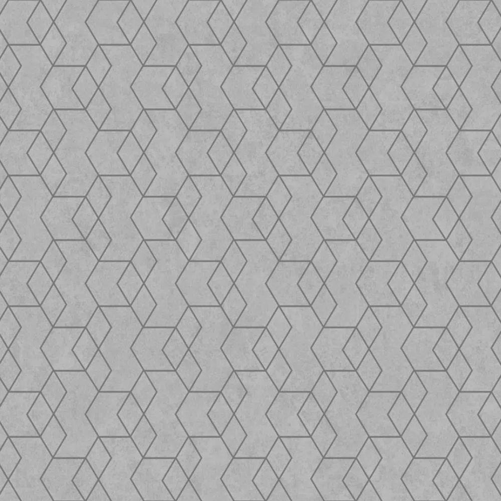 Papel de Parede Essencial Geométrico Cinza e Prata ESS1035