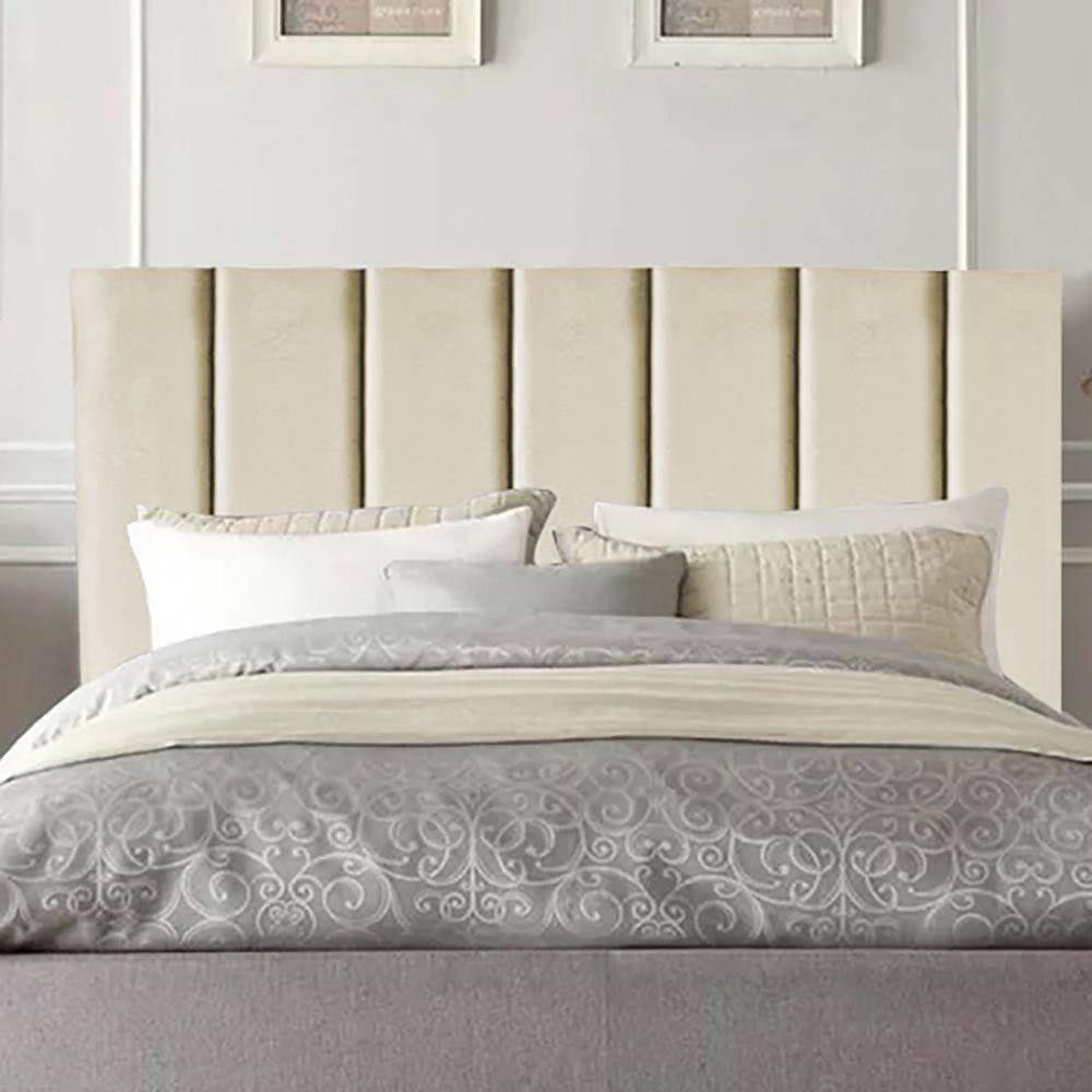 Cabeceira Estofada Cama Box Casal 1,60m Carla Suede Bege