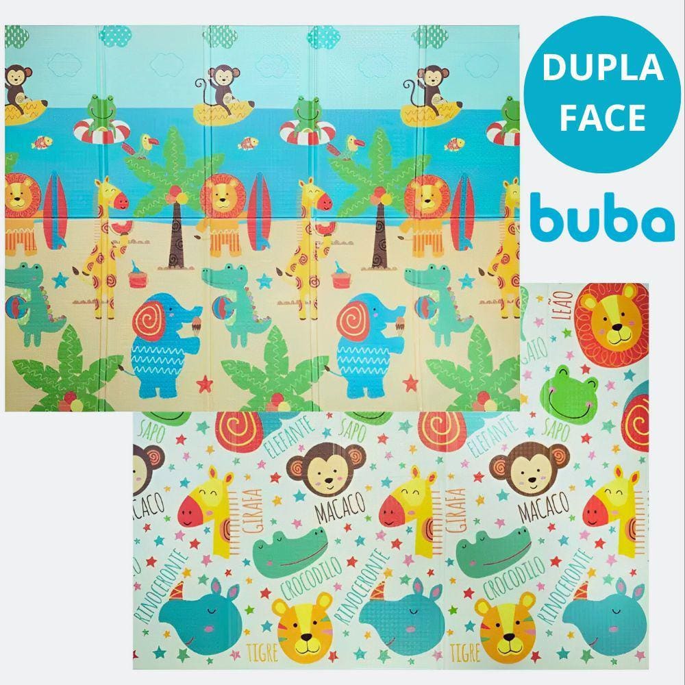 Tapete Infantil De Atividades para Bebê TATAME Dupla Face Dobrável BUBA + Bolsa