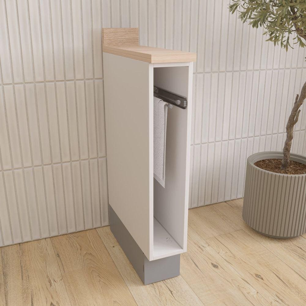 Balcão Toalheiro 15cm Arizona CabeCasa MadeiraMadeira Branco/Cinza