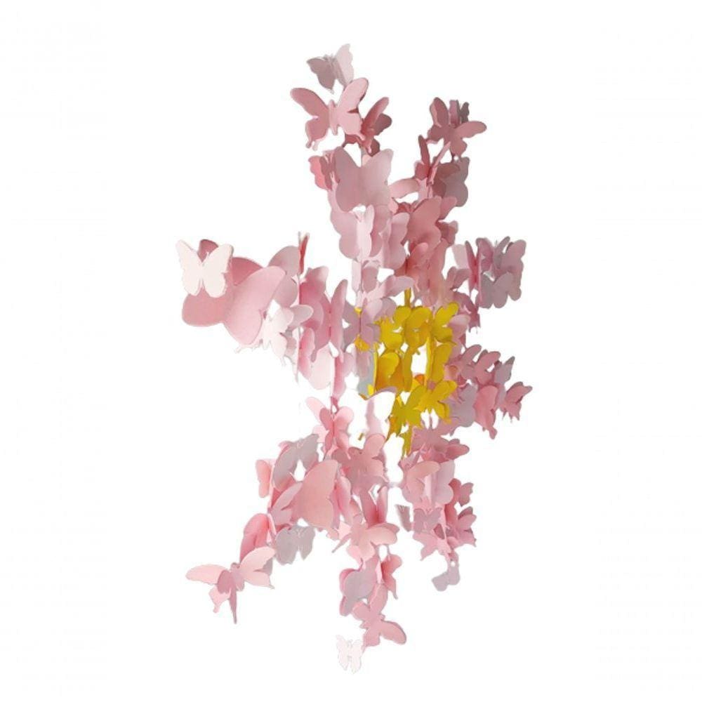 Móbile Berço Bebê Infantil Quarto Flor Flutuante Borboletas