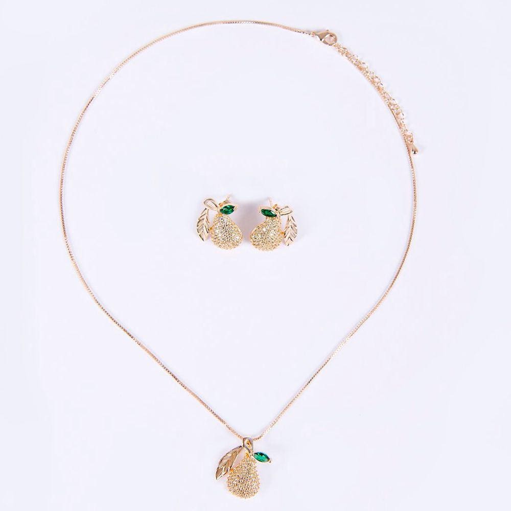 Conjunto de Colar e Brincos Pera