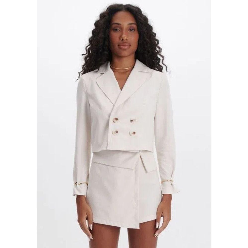 Blazer Alfaiataria Cropped Myft Feminino
