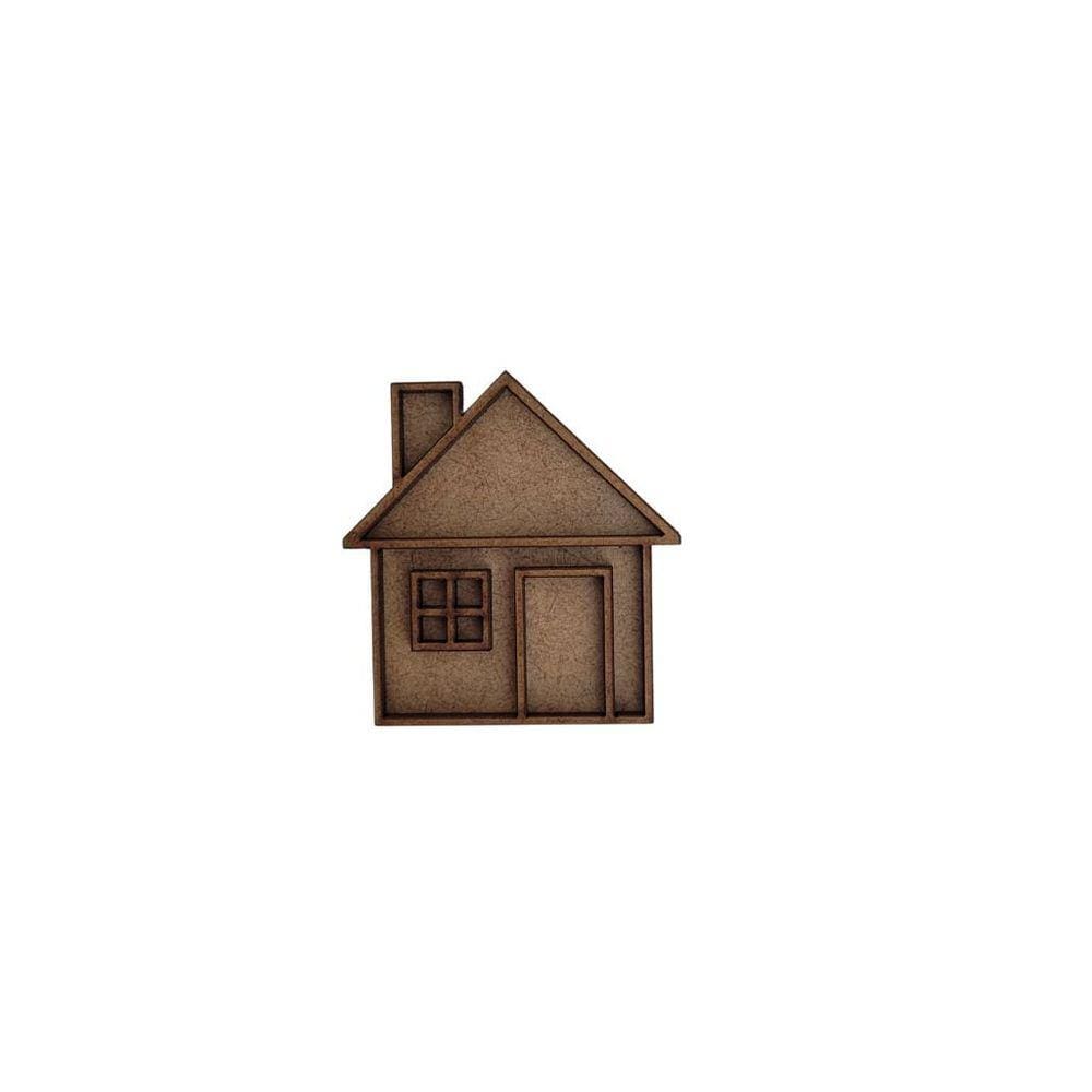 Aplique casa com moldura e armações vasadas 6cm- Jeito Próprio Artesanato