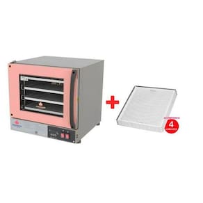 Kit - Forno Turbo Elétrico Fast Oven PRP-004 Plus 220V Rosa + 4 Assadeiras - Progás